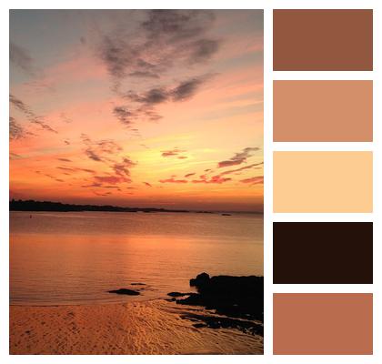 St Malo Beach Nature Sunset Image